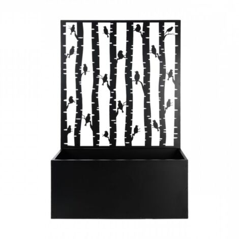 Esschert Design – Bac à fleurs avec treillis en fer – Dimensions L 39 x l 100,4 x H 140,5 cm – Volume 156L – Motif d'oiseau décoratif