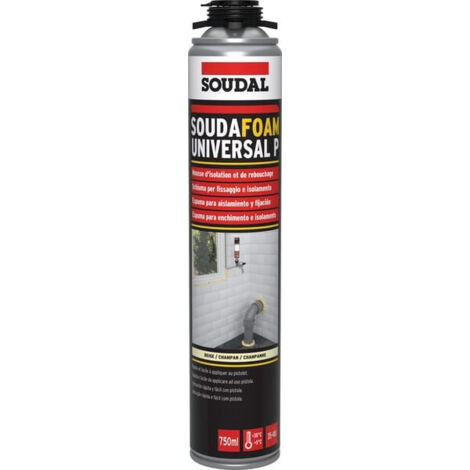 Soudal – Mousse polyuréthane expansive 750ml – Isolation thermique et acoustique – Grand rendement de remplissage – Pour chantiers humides