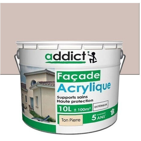 Peinture façade GoodHome Classique ton pierre beige lisse 10L
