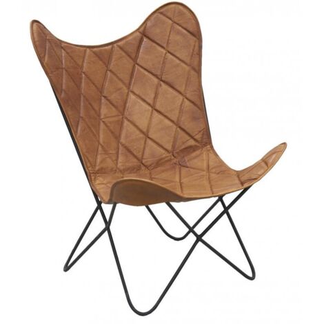Fauteuil Butterfly en cuir (1/5)
