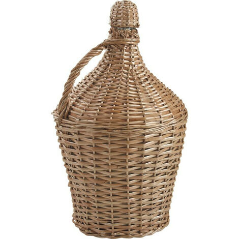 Aubry Gaspard – Dame-jeanne 10l en osier buff – Hauteur 46 cm – Verre et osier pour stockage élégant – Protection optimale des liquides
