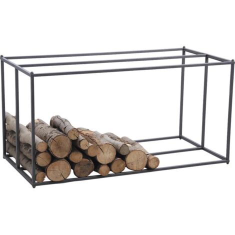 Range bûches en métal gris (1/3)