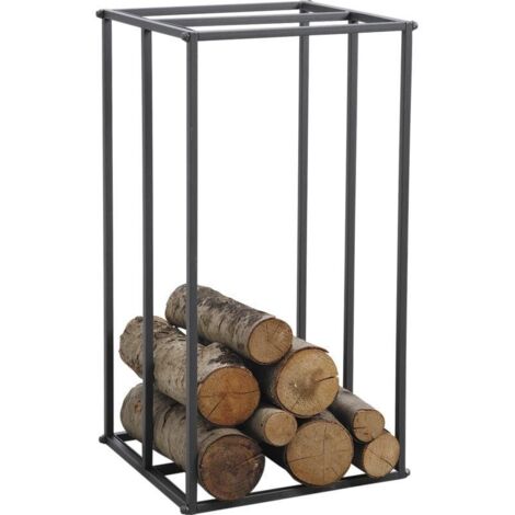 Rack à bûches vertical en métal gris (1/3)