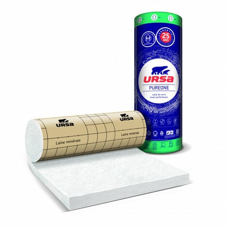 Panneau roulé de laine de verre - URSA PURE 32 QP  Ep.101mm 1,2mx5,4m  R3,15 - paquet(s) de 6,48 m²