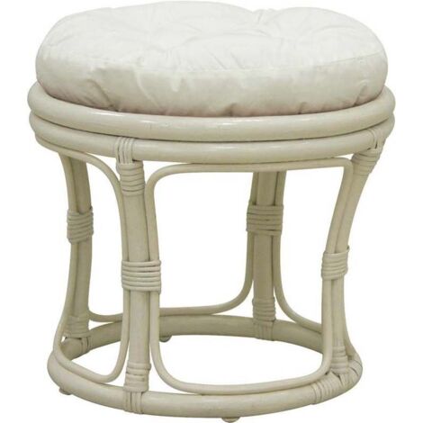 Tabouret en rotin avec coussin Uni (1/3)
