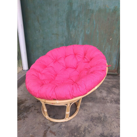 Housse Amovible Lavable Coussin Rond Papasan Chilly Pilley - Housse Imperméable Crème - Diamètre 110 Cm Rembourrage Mousse