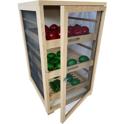 Garde-manger grillagé en hêtre 6 tiroirs – Dimensions 81x52x57 cm – Pour fruits, légumes et fromages – Fabrication française – Outils Et Nature (1/5)