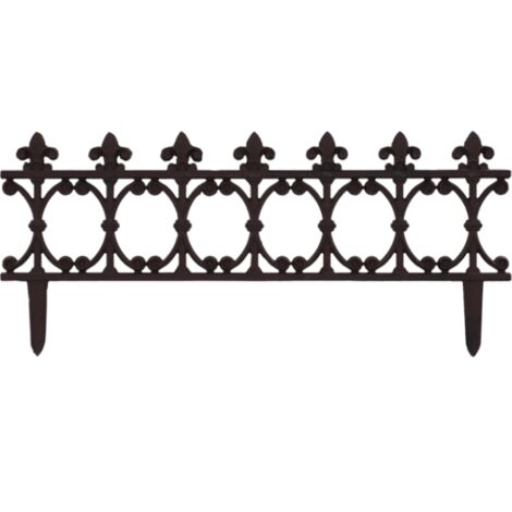 Esschert Design – Bordure de jardin en fonte – Longueur 81,5 cm – Hauteur 36,4 cm – Résistante aux intempéries pour délimitations esthétiques (1/7)