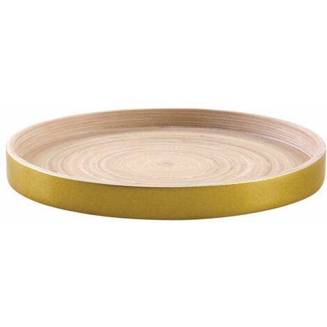Plateau rond en bambou laqué (1/2)