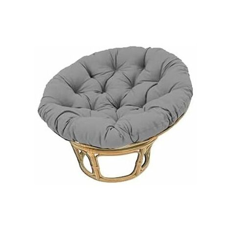 QEM – Coussin pour Papasan 120 cm – Confort optimal – Housse en polyester – Couleur gris – Pour intérieur et extérieur