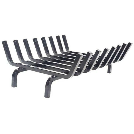 Porte bûches grille pour cheminée en acier 8 barreaux