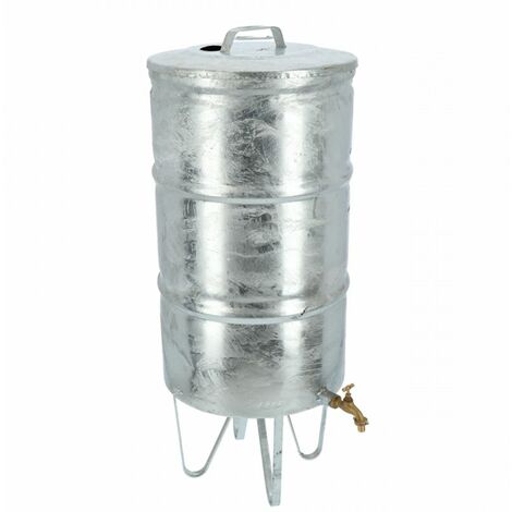 Récupérateur d'eau de pluie enterré 95L en zinc – Dimensions L 57,2 x l 44,5 x H 108 cm – Robinet intégré pour arrosage – Water In The Garden (1/7)