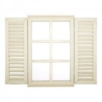 Ac-Deco – Miroir mural fenêtre avec portes – 38,8 cm de large – cadre robuste en matériaux de haute qualité – surface réfléchissante sans distorsion