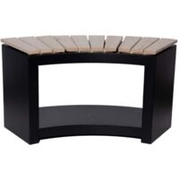 Banc de jardin en bois incurvé avec rangement – Conception ergonomique – Compartiment spacieux pour chaussures et livres – Finition soignée – Fancy Flames