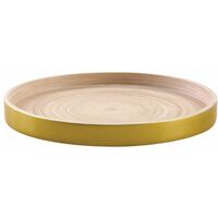 Plateau rond en bambou laqué