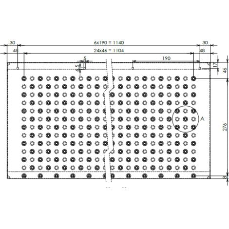 Marche d'escaliers tole perforée TOLHUIT 1200x330 mm galvanisé à chaud