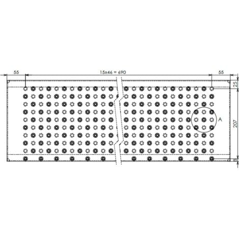 Marche d'escaliers tole perforée TOLHUIT 800x240 mm galvanisé à chaud