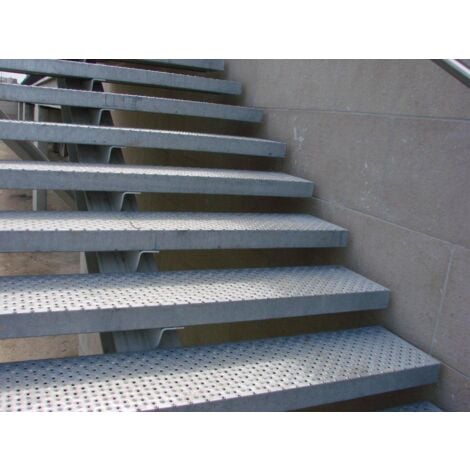 Marche d'escaliers tole perforée TOLHUIT 800x240 mm galvanisé à chaud