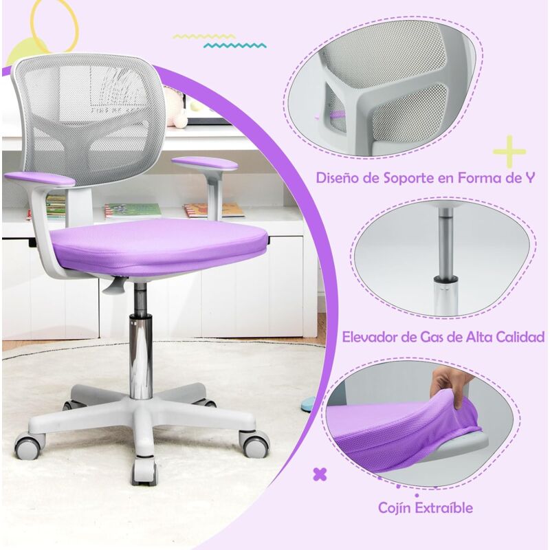 COSTWAY Silla para Escritorio Infantil/Silla de Ordenador para