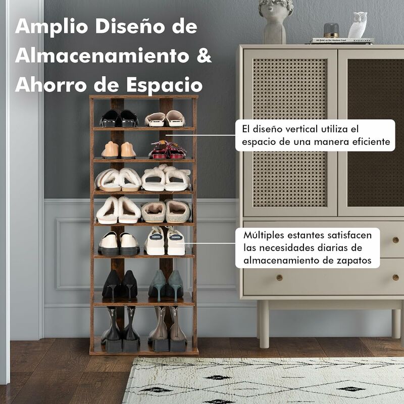 Sencillo y Moderno Panel a Base de Madera Zapatero Vertical Ahorro