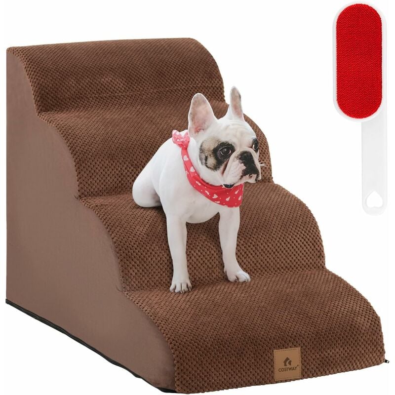 Escaleras para perros para cama alta, escalones de espuma antideslizante de  6 niveles para perros con funda extraíble y bolsa de almacenamiento