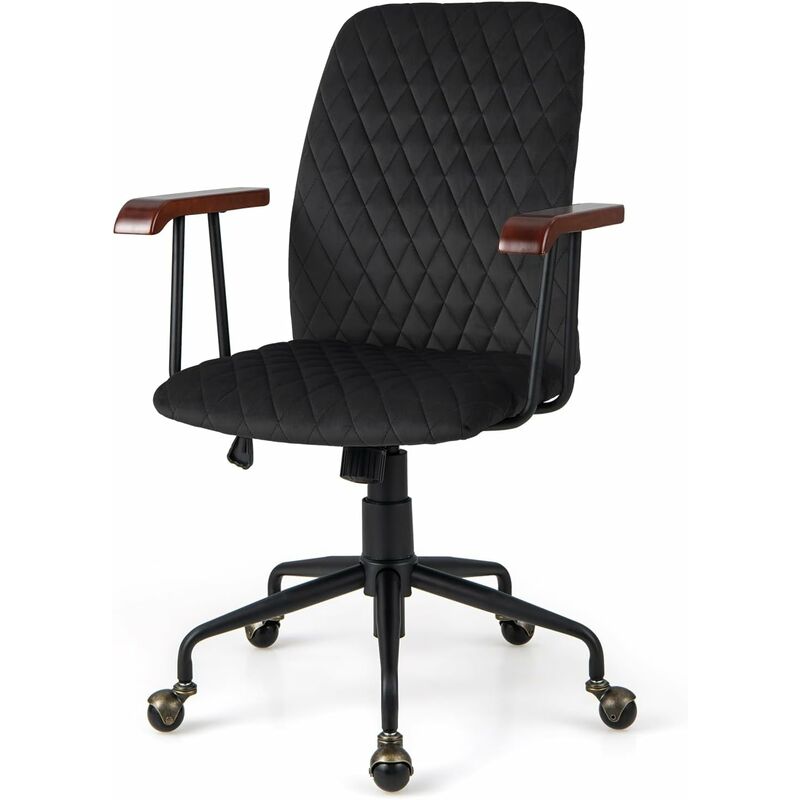 Computadora ergonómica rosa, escritorio con ruedas para el hogar, silla  giratoria de malla con respaldo medio y reposabrazos de apoyo lumbar