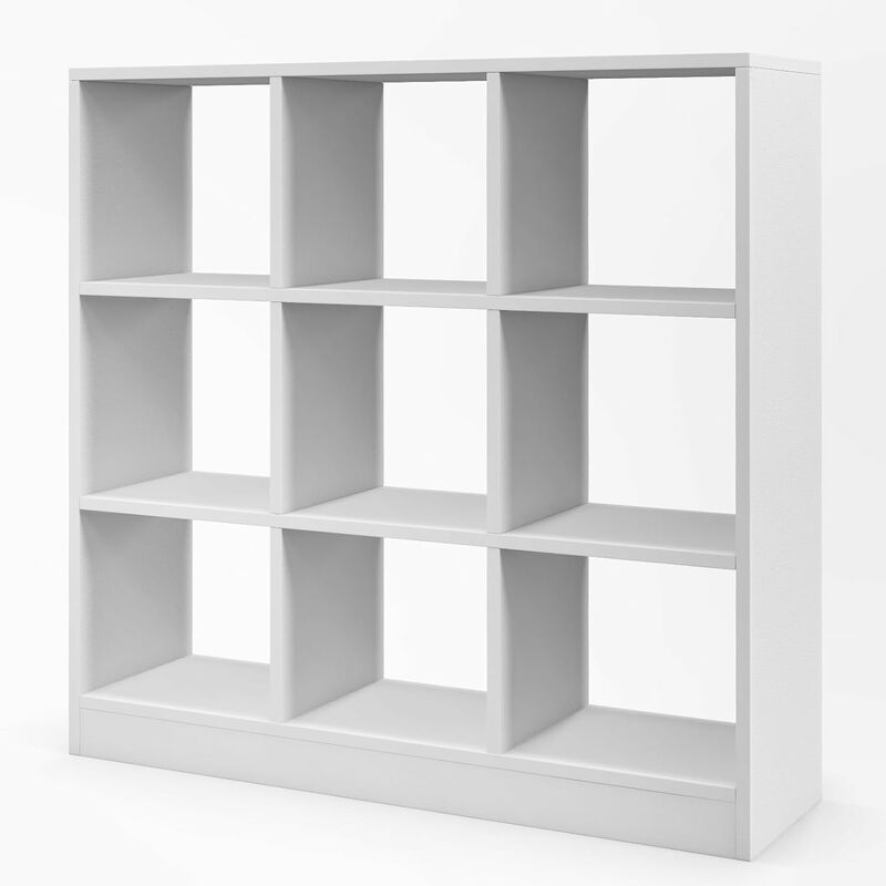  Giantex Estantería de 3 cubos color blanco – Estantería abierta  de 3 niveles blanca moderna con estantes ajustables, dispositivo  antivuelco, organizador de almacenamiento de cubos de madera pequeños para  habitación de