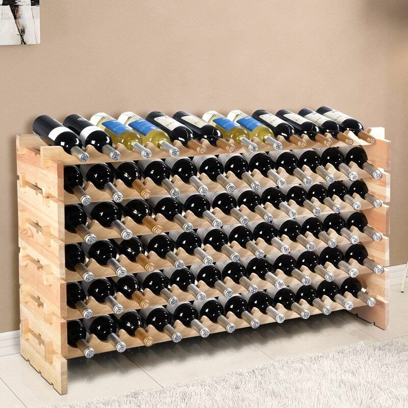 COSTWAY Botellero de Madera de 36 Botellas, Madera Maciza, Botellero Vino,  Estante Vertical y Horizontal de, botellero vino vertical 