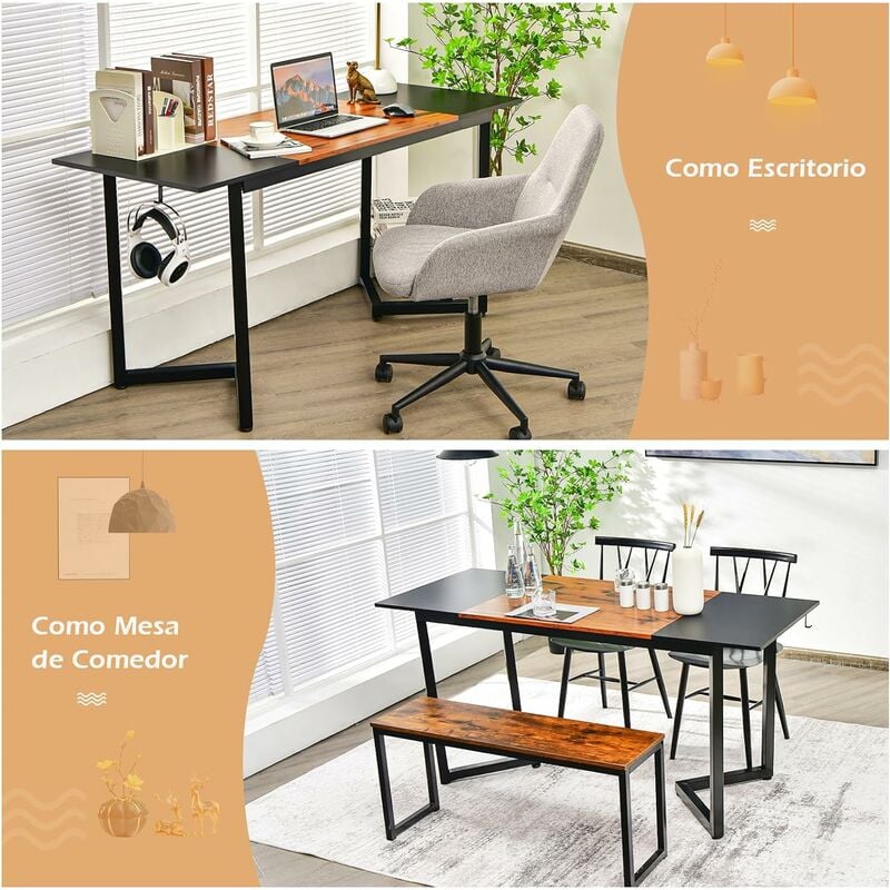 Escritorio plegable, mesa plegable de 2 niveles que ahorra espacio, mesa de  escritura resistente, estación de trabajo para oficina en casa con marcos