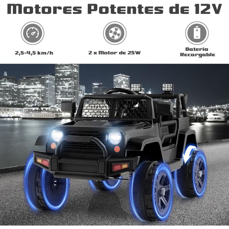 COSTWAY UTV Coche Eléctrico para Niños con 2 Plazas, 12 V Vehículo  Todoterreno Eléctrico con Control Remoto 2.4G, Función de Arranque Lento,  Faros y Luce, Música, para Niños de 3 a 8 Años (Rojo)