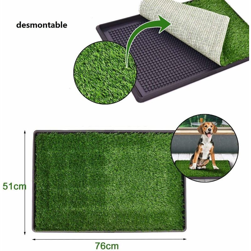 Perro Alfombra Césped Artificial Sintético 51x76cm para Mascota Inodoro  Entrenamiento Interior Hogar Verde - Costway