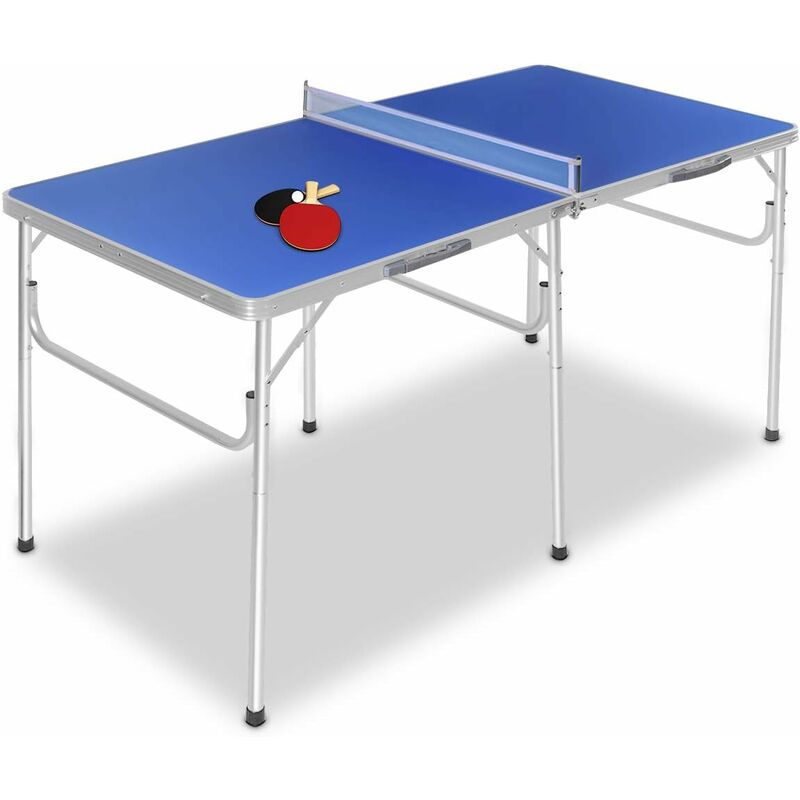  Pequeña mesa de ping pong, mesa de ping pong plegable portátil  para interiores y exteriores con 2 paletas, 3 pelotas y red : Deportes y  Actividades al Aire Libre