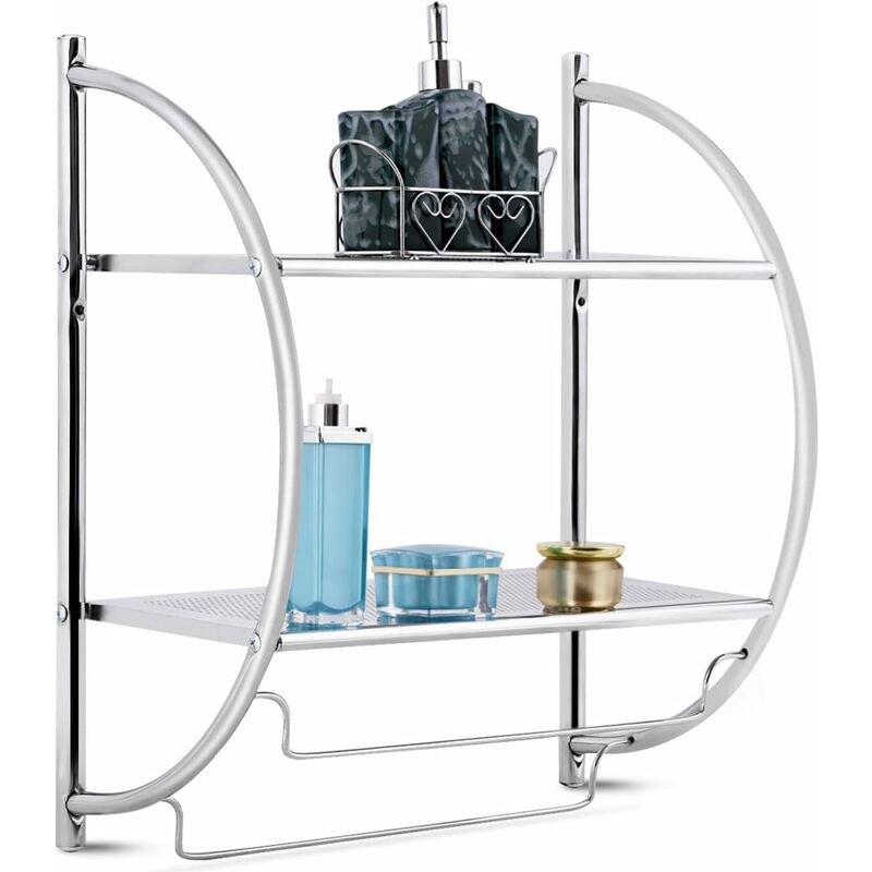 Estante de ducha con toallero, soporte adhesivo para champú con gancho,  organizador de cesta de ducha para baño, estante de baño 2 en 1,  organizador