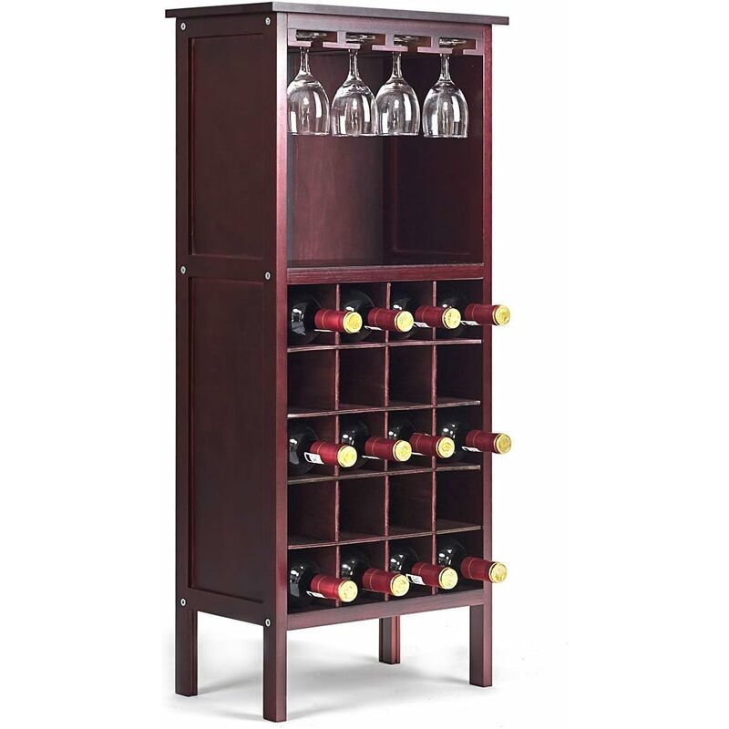 Biscottini Botellero Vino Metal 24 x 12 x 105 cm | Botellero Vino Vertical  | Mueble botellero para 16 Botellas | Soporte Botellas Vino y Agua
