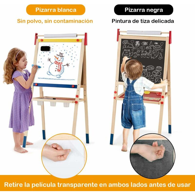 Doaker Caballete De Arte Para Niños, Caballete De Adera De Doble Cara