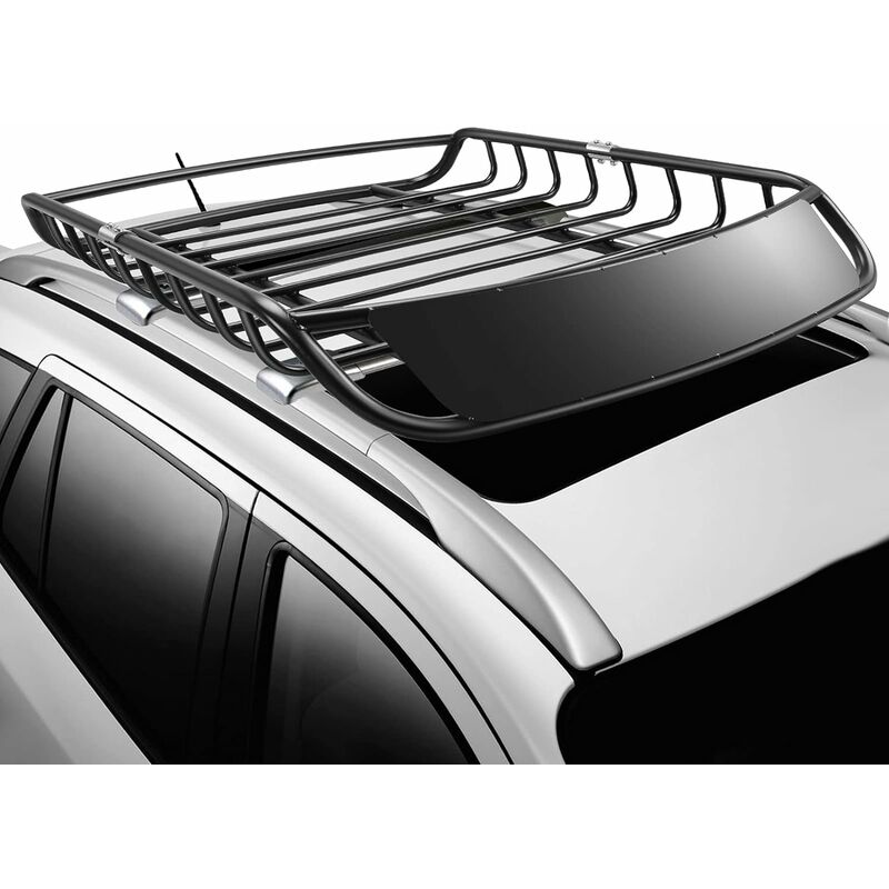 Baca de Coche Vehículo Metal Universal Portaequipajes Techo de Automóvil  para Transporte 120 x 98 x 17 cm Negro - Costway