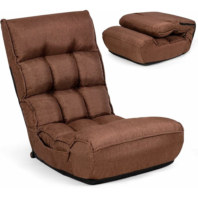 Silla plegable moderna con reposabrazos y un bolsillo lateral, silla  perezosa para sala de estar con otomana, juego de sofá tapizado de ocio,  para
