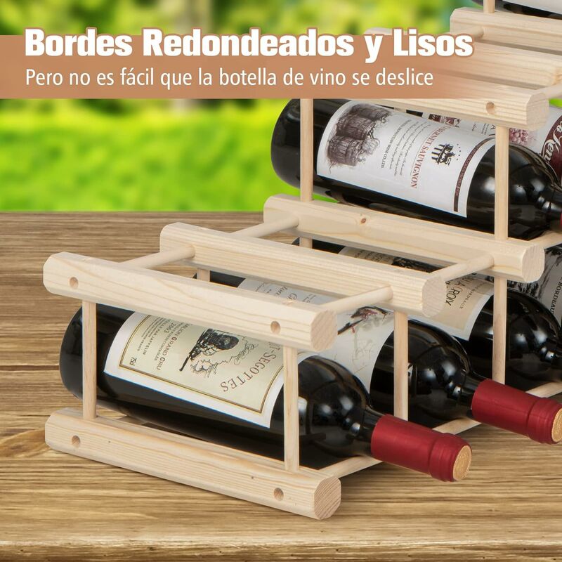 COSTWAY Estante de Vino para 72 Botellas Botellero de Madera