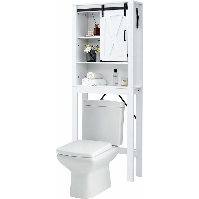 T-LoVendo 1 Estanteria sobre Inodoro WC Lavadora Ahorra Espacio  Almacenamiento Cuarto Baño, Blanco, …
