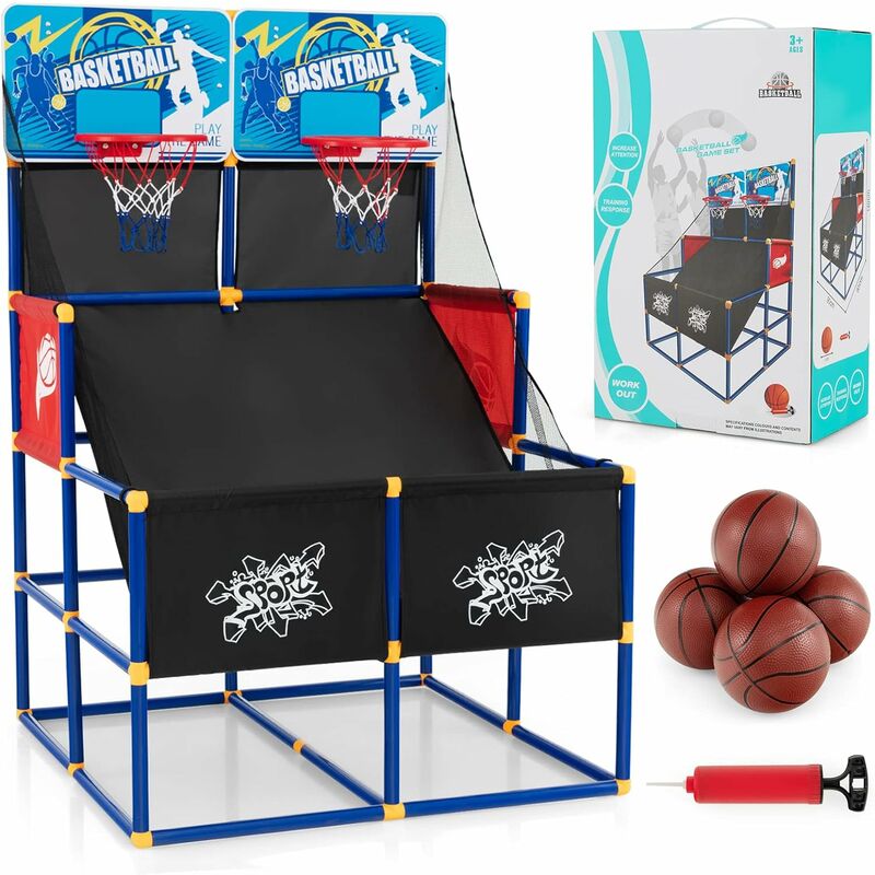 Mini Canasta Basketball Para Puerta Casa Oficina 4 Balones