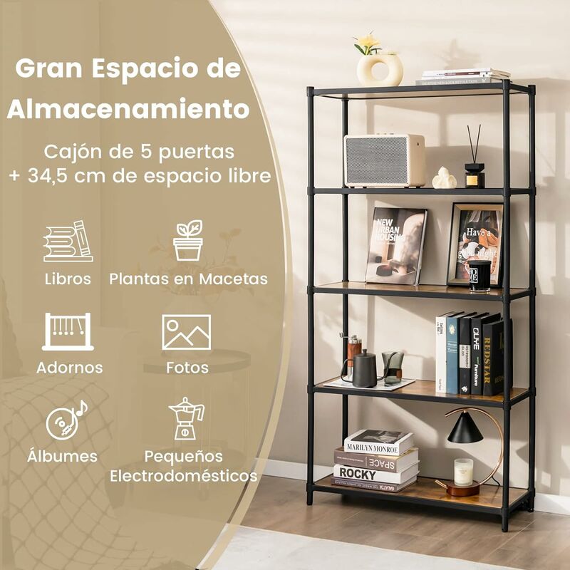 Giantex Estantería de 3 estantes para libros, gabinete de almacenamiento  abierto, multifuncional, para el hogar, oficina, dormitorio, muebles