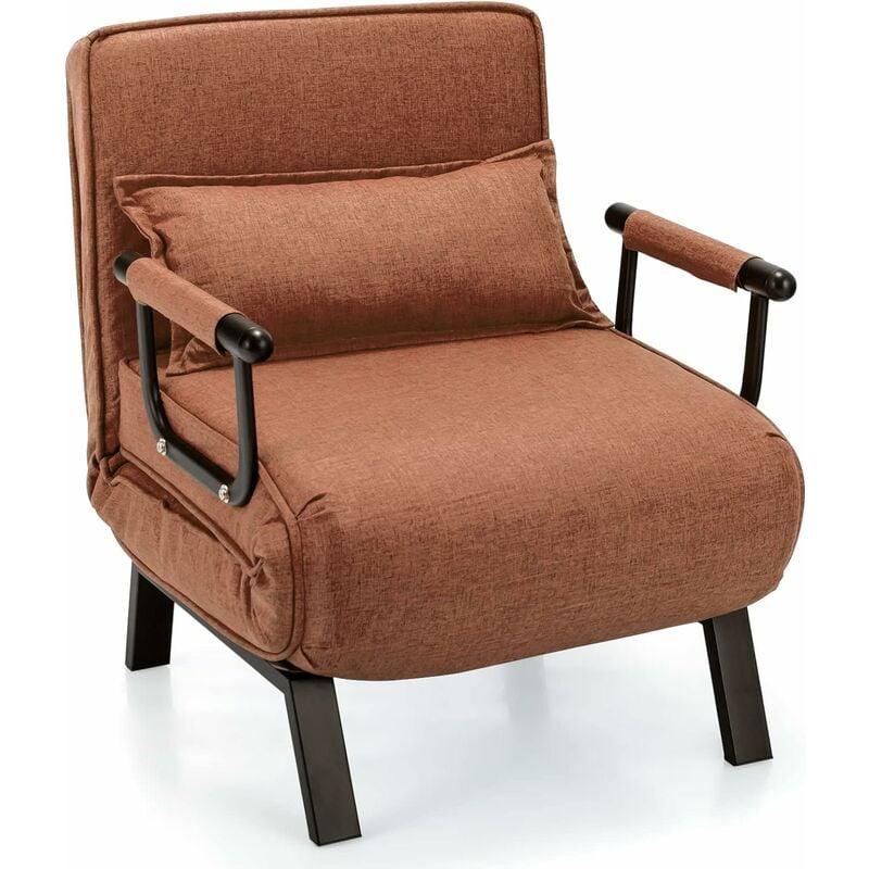 Merax Silla convertible 3 en 1, cama tipo silla cama, cama convertible,  ajusta el respaldo en un sofá, con almohada, tumbona, cama individual,  silla