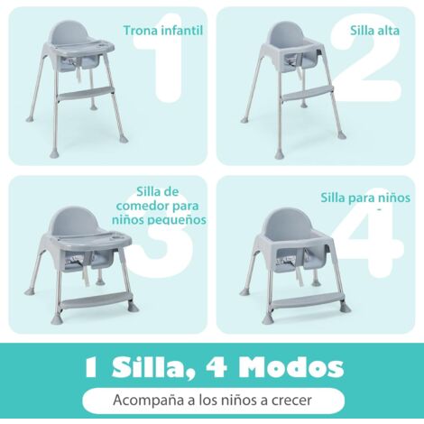 Trona Plegable Para Bebé, Ajustable, Fácil De Limpiar, Con Ruedas Color Verde 51609031