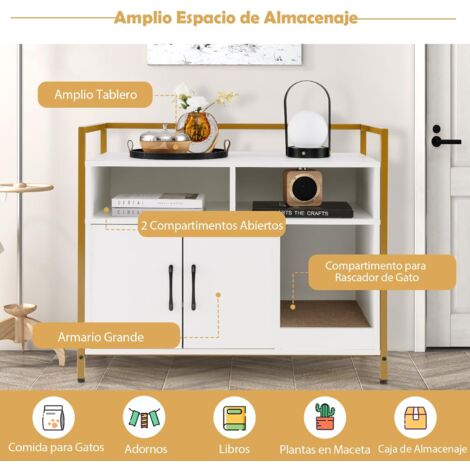 COSTWAY Caja de Arena para Gato, Aseo Gatos Mascotas de Madera