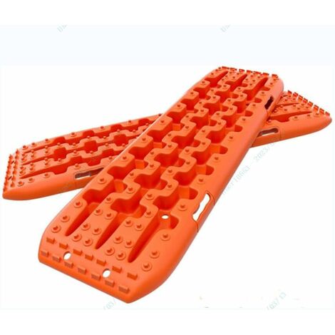 COSTWAY Tablas de Tracción Todoterreno, Alfombrillas de Tracción de 2 Piezas para Nieve, Extracción y Recuperación de Vehículos, para Llantas y Alfombrilla de Tracción (Naranja, 107 x 31 x 7 cm)