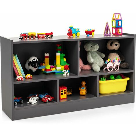 Design and Store Organizador de juguetes de 6 compartimientos, gris/azul
