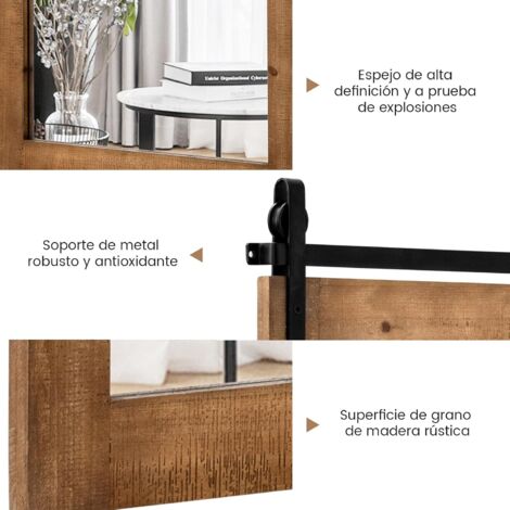 Espejo De Maquillaje De Pared Para Baño Espejo Vertical/horizontal Con Marco Rectangular De Madera Blanca Para Colgar Shabby