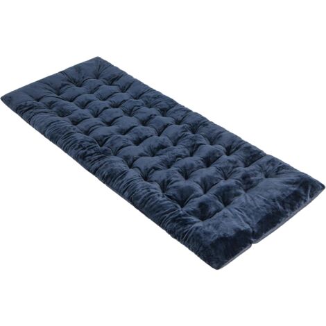 COSTWAY Cojin Tumbona, Colchoneta Tumbona 190 x 70 x 7 cm, 4 Correas de Fijación, Cojín para Silla Exterior Jardín, Piscina, Playa, Terraza y Balcón (Azul)