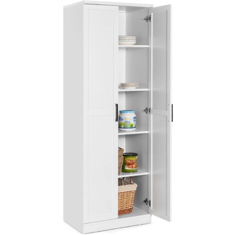 COSTWAY Alacena de Cocina con 2 Puertas y 5 Estantes, Aparador de Almacenamiento con Estantes Ajustables, Mueble Auxiliar de Almacenaje Multifuncional para Cocina, Salón, Comedor, 59 x 44 x 178cm (1/5)