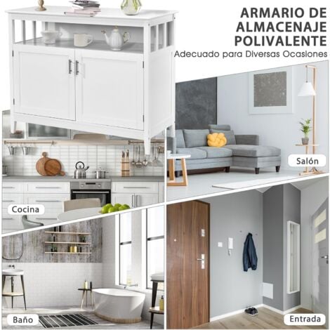 Comprar mueble auxiliar cocina blanco online en Canarias
